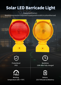 Luz de Tráfico para Cono de Tráfico, <span class=keywords><strong>LED</strong></span> Amarillo Ámbar, Material Plástico, Advertencia de Seguridad, Advertencia de Tráfico, Barrera Solar, Intermitente - Product Image 6