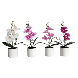 Bonsai Butterfly Orchid Tulips Flower Artificial Potted Orchid Tulip Flowers