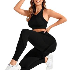 Conjuntos Deportivos para Mujer de 2 Piezas, Leggings de Cintura Alta y Manga Larga, Top Corto para Gimnasio - Product Image 5