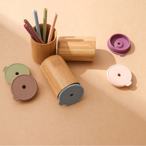 Mini tasse <span class=keywords><strong>d</strong></span>'<span class=keywords><strong>apprentissage</strong></span> en bambou réutilisable et écologique de 5oz pour bébé avec couvercle et paille pour les fournitures de sevrage de bébé - Product Image 3