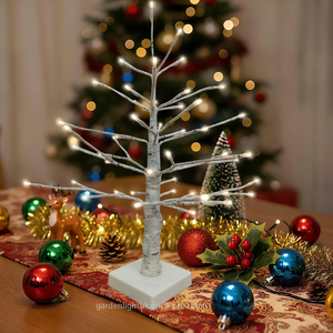 Arbre artificiel en plastique en forme de branche de bouleau de 18 pouces avec lumières LED pour décorations de Noël, centre de table d'intérieur pour chambre à coucher - Product Image 5