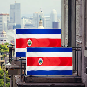 Наружные полиэстеровые флаги Коста-Рики 3x5 футов, с вырезкой по контуру, печатью и возможностью нанесения логотипа на заказ, для декорации - Product Image 3