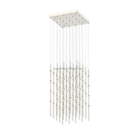 Lustre LED personnalisé à barres verticales en acrylique à points, suspension pour plafond haut, idéal pour hall d'hôtel et projets d'éclairage de villa