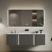 Kabinet kamar mandi ekonomis, dengan Aksesori keran, apartemen gaya Modern