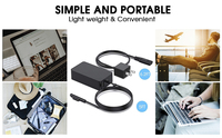 Adaptateur de chargeur électrique pour ordinateur portable 36W/44W/65W/102W avec protection OTP pour Microsoft Surface Pro 9/8/7/6/5/4/3 Surface Book et étui de voyage