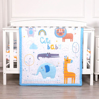 Parure de lit pour bébé, ensemble de literie doux en coton imprimé en 3D, style dessin animé, éléphant, cerf, pour lit de bébé