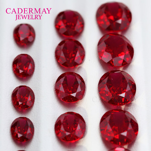 Cadermay Jewelry Synthetic Oval Pigeon Blood Red Ruby Loose Stone For Jewelry Making - Product Image 2