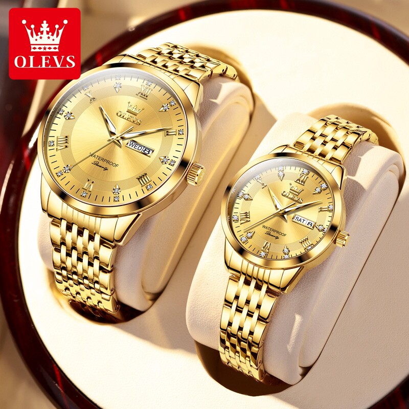 Cintura in acciaio completamente dorata per coppia - Garanzia 10 anni