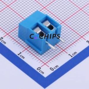 DB300V-5.0-2P-BU-S Screw Terminal Block Through hole Component (THT),P=5mm Connector 1x2P 5mm Blue Through Hole - Product Image 2