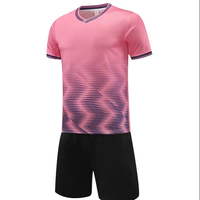 Setelan Jersey Sepak Bola Unisex Remaja Grosir Pakaian Tim Bahan Polyester Bernapas Seragam Latihan Sepak Bola Kustom dengan Celana Pendek