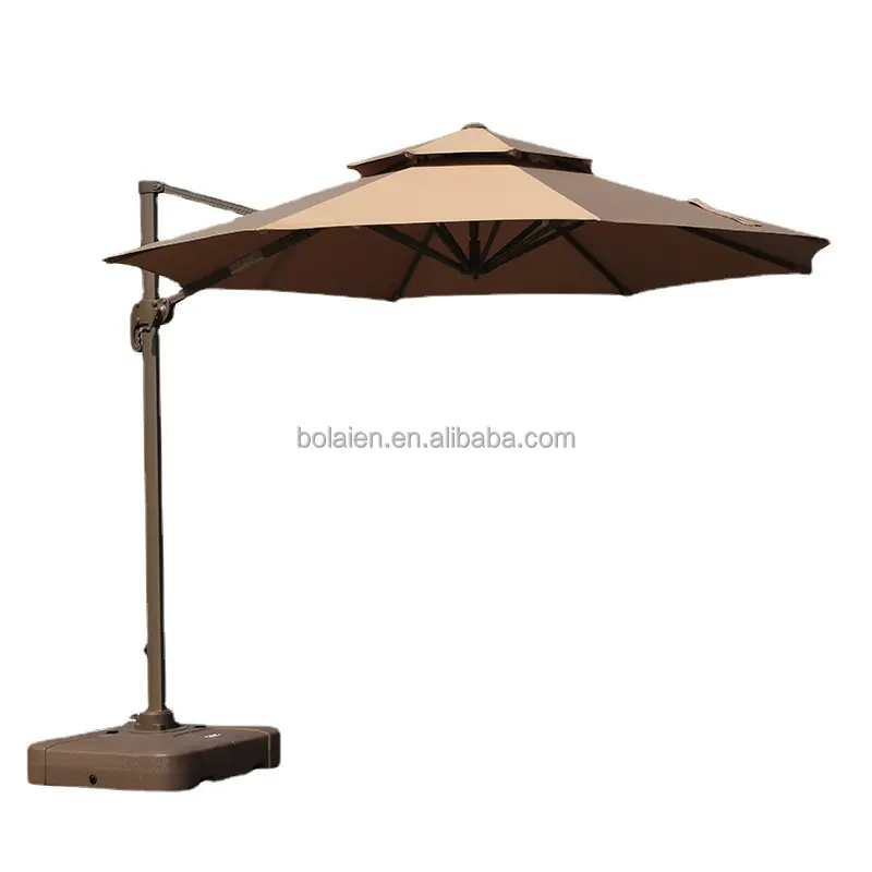 Parasol d'extérieur imperméable de grande taille, parapluie de jardin romain en aluminium Matel personnalisé pour ombrage
