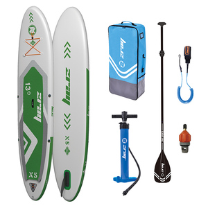 Planche à pagaie <span class=keywords><strong>gonflable</strong></span> de haute qualité de 13 pieds, portable, pour utilisation en mer, avec ailerons et pompe inclus - Product Image 1