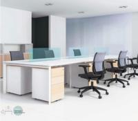 Escritorio de oficina modular de madera moderno, 2, 4, 6, 8 plazas, estación de trabajo de coworking, espacio abierto extensible, muebles de trabajo, personal de oficina