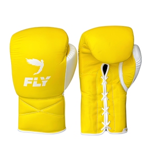 Custom FLY Boxing <b>Gloves</b> Cowhide Leather Hook Loop Lace-Up Full Finger <b>Moisture</b> Wicking Quick Dry Waterproof High Quality - Product Image 1