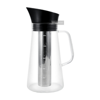 HIGHWIN 1000ml Infuseur en verre borosilicaté et acier inoxydable pour bouteille de café infuseur à froid