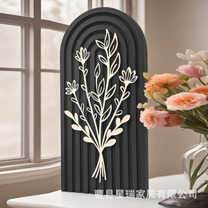 Decoración de Pared de Madera con Diseño de Plantas, Estilo Bohemio, Decoración del Hogar, Forma Irregular, Pieza Única - Product Image 2