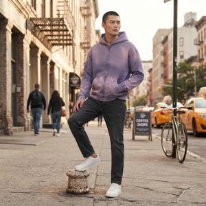 <span class=keywords><strong>Felpa</strong></span> con Cappuccio da <span class=keywords><strong>Uomo</strong></span> Foderata in Pile, Stile Vintage Tie-Dye, con <span class=keywords><strong>Cerniera</strong></span> Doppia, in Maglia Spessa, Streetwear, Personalizzabile, per Commercio all'Ingrosso - Product Image 5