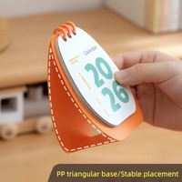 Einfacher Mini-Ei-förmiger Schreibtisch-Kalender mit Notizblock Spiralpapier Monatlicher Druck Tischkalender