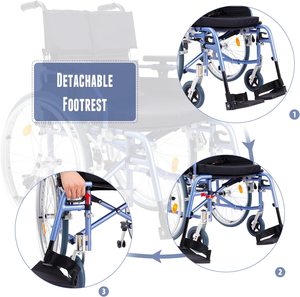 Silla de Ruedas Manual Ligera Estándar para Suministros Médicos para Personas Mayores, Venta al por Mayor de Fábrica - Product Image 4