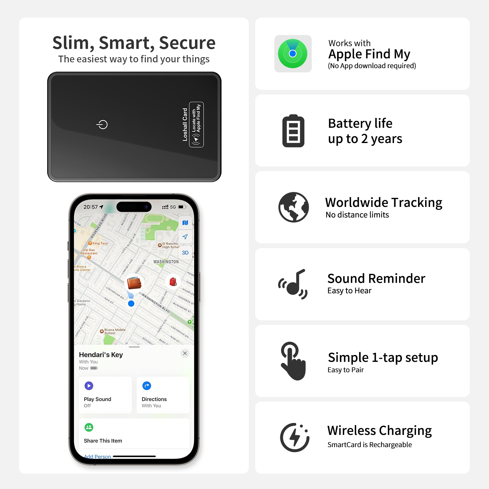F09 Smart Tag - Anti-Lost Tracker with Find My APP Integration