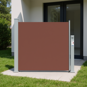 Store latéral marron avec support gris, protection pour porte et fenêtre, design minimaliste, facile à installer - Product Image 2