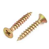 Vis autotaraudeuses en acier au carbone M3 A2 haute résistance, vis à bois fraisées, plaquées zinc jaune, vis pour panneaux de particules