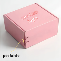 Personnalisable haut de gamme rose ondulé avion tirette boîtes étanche réutilisable gaufrage éponge expédition sécurisée cadeau