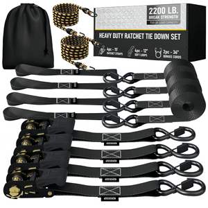 Correa de amarre Mo Thero Ratchet de 5 m x 25 mm y 250 kg, de poliéster, con gancho en J para amarre de carga. - Product Image 2