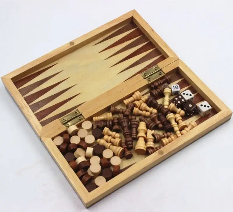 Chất Lượng Cao Cá Nhân Bằng Gỗ Cờ Backgammon Trò Chơi Thiết Lập Bằng Gỗ Cờ Tướng Và Backgammon Board Bộ