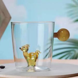 Figura de flamenco en 3D, oso blanco, ciervo, pato, taza de cristal interior con mango de bola, novedad de 2022 - Product Image 4