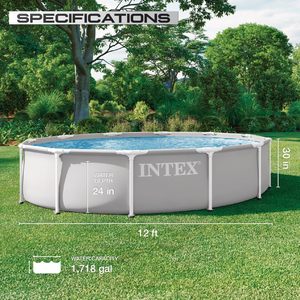 Piscine hors sol INTEX 26711EP <span class=keywords><strong>Prism</strong></span> <span class=keywords><strong>Frame</strong></span> Premium de 12 pieds x 30 pouces avec pompe filtrante, fabriquée en Chine - Product Image 2