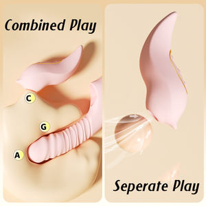 加熱式2in1着脱式アプリスマートリモコン吸引ストレッチマッサージスティックセックストイ、クリトリス吸引バイブレーター - Product Image 5