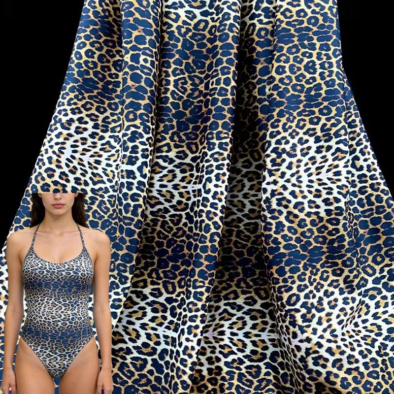 Ready To Ship Digital Cheetah Print Four Way Stretch Spandex 20 Polyester 80 Swimwear Fabric