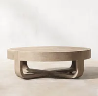 LUXORA Ensemble de jardin pour patio d'hôtel Table basse ronde en teck Mobilier d'extérieur moderne de luxe Table basse pour cour