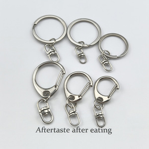 Porte-clés mousqueton en acier inoxydable, rond, moderne, simple, en métal, résistant, accessoires pour clés - Product Image 1