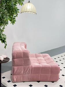 Mufang High Quality Minimalist <strong>Pink</strong> Waffle Upholstered Reclining Eco-Friendly Compressed Sponge Filling Modular <strong>Sofa</strong> <strong>Bed</strong> for - Product Image 5