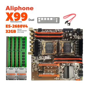 Nhà Máy Giá kép X99 bo mạch chủ với LGA2011-3 Xeon E5 2680v4*2 <span class=keywords><strong>CPU</strong></span> với <span class=keywords><strong>4</strong></span>*8GB = 32GB DDR4 2133MHz máy chủ Combo kit - Product Image 1