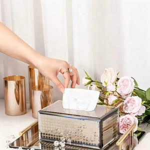 Caja de pañuelos de lujo estilo americano para salón de belleza, peluquería, centro de estética, caja de almacenamiento de pañuelos comercial, caja de pañuelos para mesa de té de hotel - Product Image 5