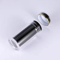 Bouteilles en plastique à double paroi en acrylique réutilisables de 120 ml avec bouchon à vis pour pilules médicinales et soins de santé