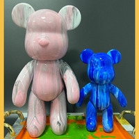 Vente en gros DIY fait à la main ornement d'ours fluide créatif animal résine artisanat motif embryon ornement d'ours fluide pour la décoration intérieure