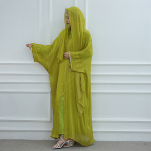 Loriya Solid Color 3pcs New Modest Abaya Set Dubai Abaya with Inner Dress and Hijab Islamic Clothing Women Abaya Muslim Dress - Product Image 4