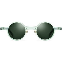 Lunettes de soleil polarisées en acétate Borregls pour femmes, de marque, de haute qualité, rétro, rondes, avec protection UV400, effet miroir, pour homme, 19177
