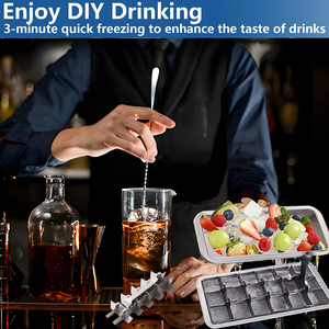 Bandeja para Cubitos de Hielo de Acero Inoxidable de 18 Cavidades con Asa de Fácil Extracción - Molde de Hielo Extraíble Apto para Lavavajillas para Bar y Cocina - Product Image 6