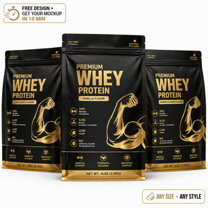 Sacs à fond plat refermables en aluminium écologiques et recyclables imprimés sur mesure 1kg/2kg/<span class=keywords><strong>3kg</strong></span>/5kg Ziplock pour poudre de protéines de lactosérum - Product Image 1