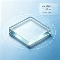 Plaque de verre carrée AG anti-reflet 13*13*4mm, verre optique mat gravé pour échantillons et petits écrans personnalisés