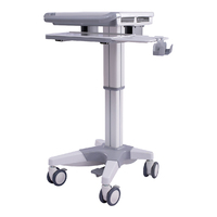Chariot de bureau mobile pour ordinateur portable, design moderne, réglable, portable, avec roulettes silencieuses, en aluminium et ABS, pour hôpital