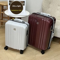 Valise à roulettes ultra-légère de 1,9 kg, 20 pouces, résistante à la saleté, en fibre de carbone, avec serrure TSA, roues silencieuses, 28