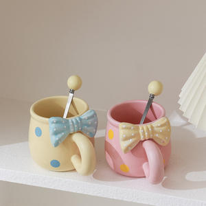 Mug en céramique rose à l'effigie d'un cœur de fille, design élégant, pour le petit-déjeuner à la maison, tasse à café mignonne - Product Image 5