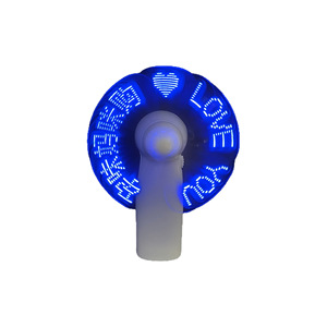 Handheld Led Flashing <b>Letter</b> Fan Round Text Display Mini <b>Light</b> Up Fan For Events Advertising Gifts - Product Image 3