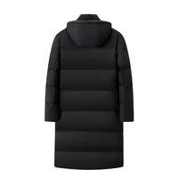 Veste d'hiver rembourrée de haute qualité 2025, vêtements chauds pour l'hiver, fabricant de vêtements sur mesure, veste longue à capuche pour homme, veste longue en duvet pour l'hiver